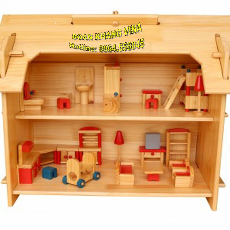 Đồ chơi mô hình nhà búp bê và thiết bị bằng gỗ cho bé DK 060-46